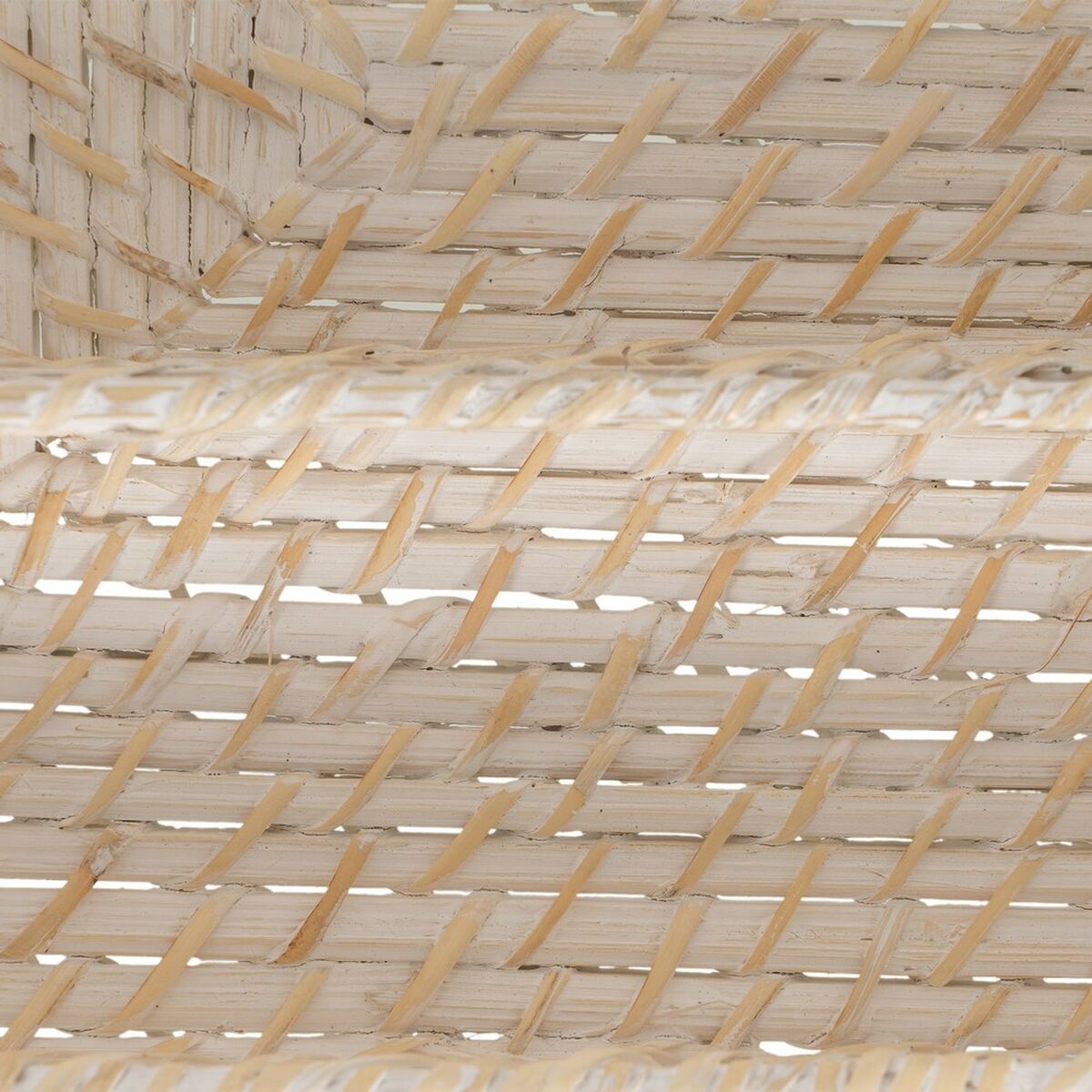 Bestekmand Wit Bamboe Rotan 34 x 24 x 6 cm